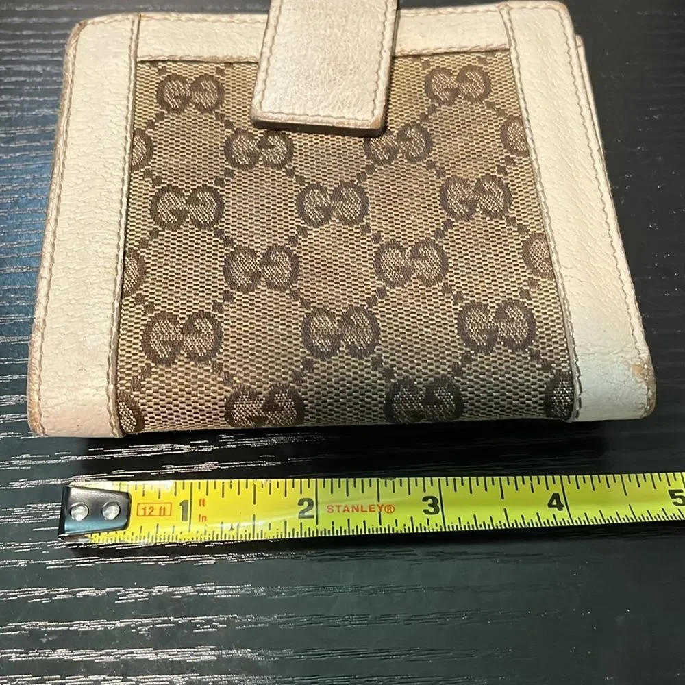Gucci Wallet Purse GG Beige Brown Woman unisex Authentic Used T256 - with Code. - Picture 9 of 10